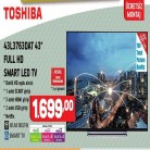 [a101] Toshiba 43L3763DAT 43" Full HD (FHD) Smart LED TV 1699,00TL - ÜCRETSİZ MONTAJ + 3 YIL VESTEL SERVİS GARANTİLİ