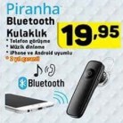 [a101] Piranha Bluetooth Kulaklık 19,95TL - 2 YIL GARANTİLİ