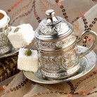 Osmanlı Motifli Tek Kişilik Kahve Fincanı-Gümüş