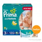 Prima Bebek Bezi Aktif Bebek Aylık Paketi Çeşitleri + Prima Islak Havlu Hediyeli !